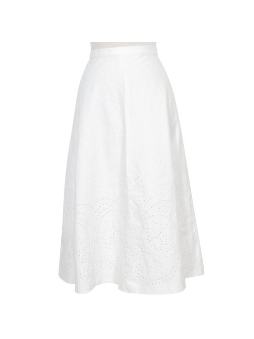 Lauren Ralph Lauren White Eyelet Embroidered Linen Midi Skirt Size 20W